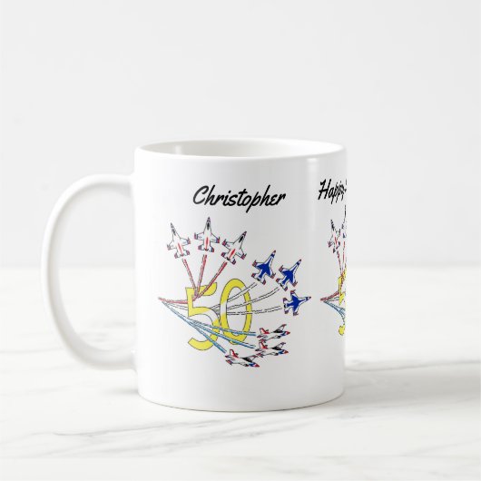 Thunderbirds 50. Geburtstag Kaffee Tasse (Links)