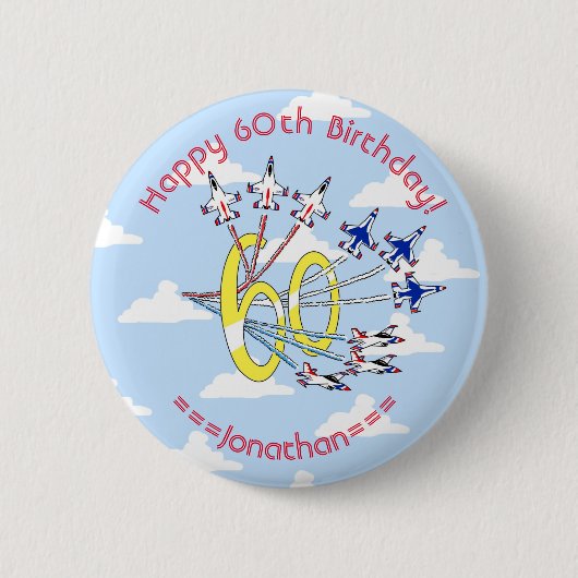 Thunderbirds 60. Blue Sky Geburtstags-Abzeichen Button (Vorderseite)