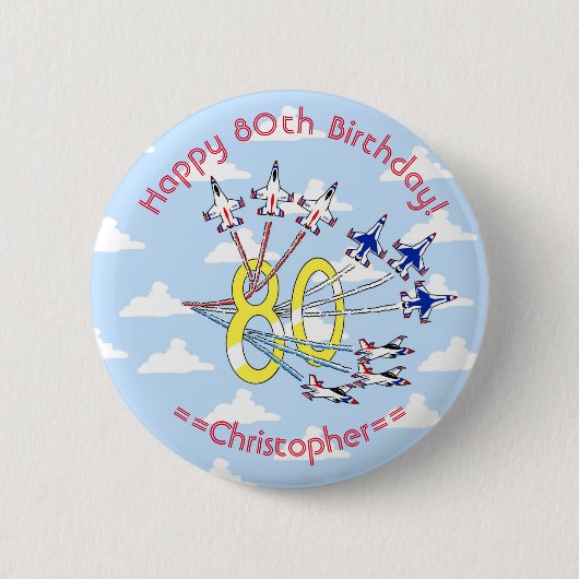 Thunderbirds 80. Birthday Abzeichen (Blue Sky) Button (Vorderseite)