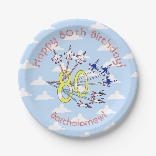Thunderbirds 80. Geburtstag Blue Sky Paper Plate Pappteller (Vorderseite)
