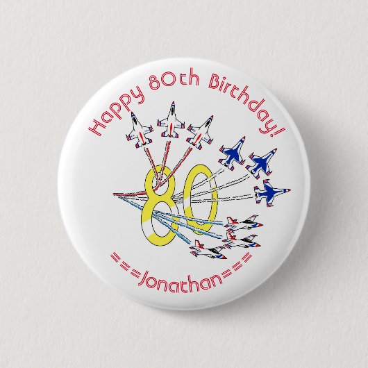 Thunderbirds 80. Geburtstags-Abzeichen Button (Vorderseite)