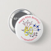 Thunderbirds 80. Geburtstags-Abzeichen Button (Vorne & Hinten)