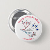 Thunderbirds Anpassbare Geburtstags-Abzeichen Button (Vorne & Hinten)