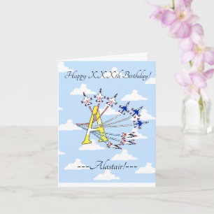Thunderbirds Blue Sky Initial A Birthday Card Karte
