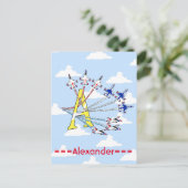 Thunderbirds Blue Sky Initial A Postcard Postkarte (Stehend Vorderseite)