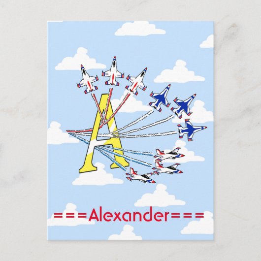 Thunderbirds Blue Sky Initial A Postcard Postkarte (Vorderseite)
