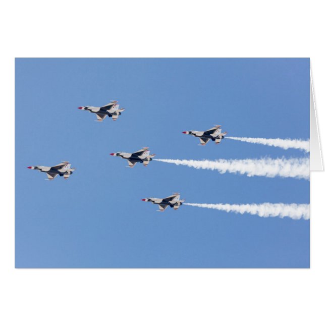 Thunderbirds F-16, welche die Fünfkarte Bildung (Vorderseite (Horizontal))