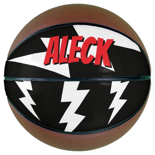 Thunderbolt lightning flash strikes personalized basketball (Vorderseite)
