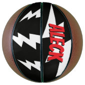 Thunderbolt lightning flash strikes personalized basketball (Vertikal)