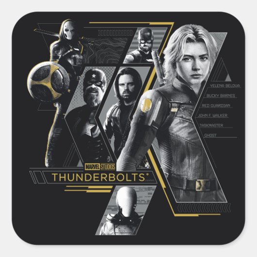 Thunderbolts* | Group Graphic Quadratischer Aufkleber (Vorderseite)