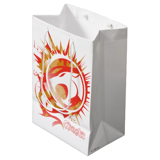 ThunderCats | Grafik für explosive Logos Mittlere Geschenktüte (Vorderseite Schrägansicht)