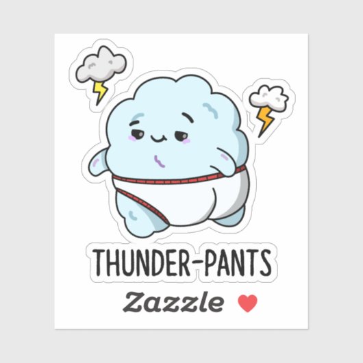 Thunderpants Funny Cloud Weather Puff Aufkleber (Blatt)