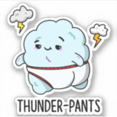 Thunderpants Funny Cloud Weather Puff Aufkleber (Vorderseite)