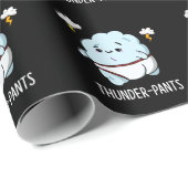Thunderpants Funny Cloud Weather Pun Dark BG Geschenkpapier (Rolleneckpunkt)
