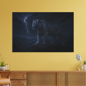 Thunderstorm Blue-Eye White Tiger – Fantasy Art Leinwanddruck (Insitu (Wohnzimmer))