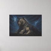 Thunderstorm Guardian White Tiger & Cub – Fantasy Leinwanddruck (Vorderseite)