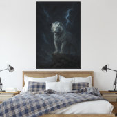 Thunderstorm White Tiger – Storm King Mythic Beast Leinwanddruck (Insitu (Schlafzimmer))