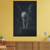 Thunderstorm White Tiger – Storm King Mythic Beast Leinwanddruck (Insitu (Wohnzimmer))