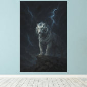Thunderstorm White Tiger – Storm King Mythic Beast Leinwanddruck (Insitu (Holzboden))