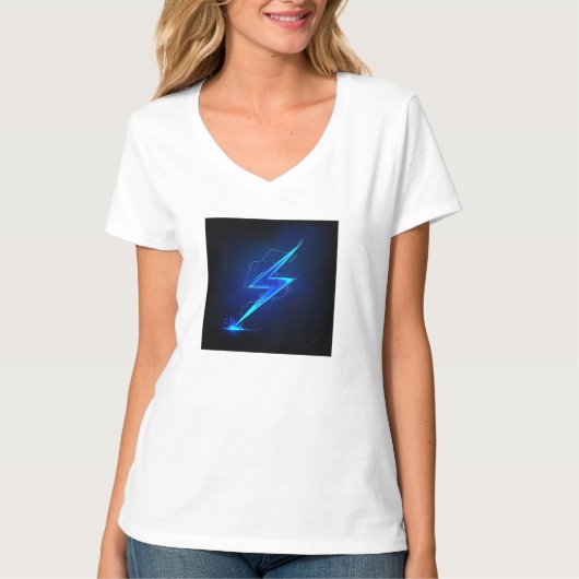 "Thunderstruck: Weiß für Frauen mit Donnerkunst T-Shirt (Vorderseite)