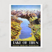 Thunersee-Karte, Berner Oberland, Schweiz Postkarte (Vorderseite)