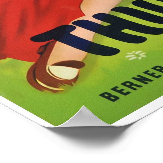 Thunersee, Schweiz, Reiseplakat Poster (Ecke)