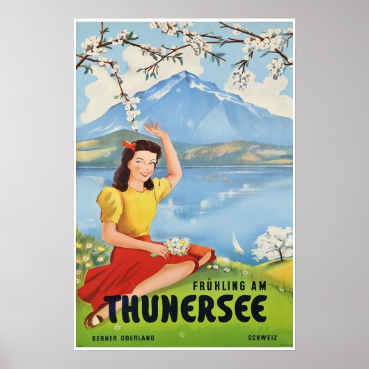 Thunersee, Schweiz, Reiseplakat Poster (Vorne)