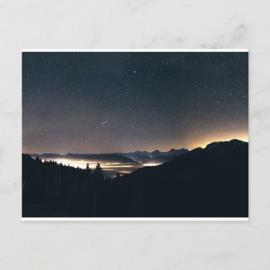 Thunersee, Schweiz & Starry Sky Postkarte (Vorderseite)