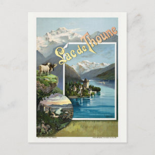 Thunersee Schweiz Vintage Poster 1893 Poste Postkarte