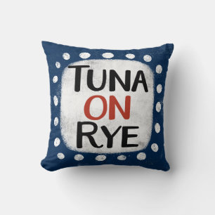 Thunfisch auf dem Rye-Throw-Kissen Kissen