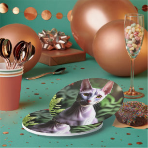 "Thunfisch die haarlose Katze: Sleek und Silky" Pappteller