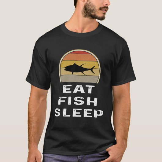 Thunfisch Fischer essen Fischfang Schlaf T-Shirt (Vorderseite)