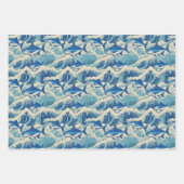 Thunfisch in Wellen - Ahi-Muster Geschenkpapier Set (Vorderseite 3)