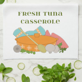 Thunfisch-Kasserollen-niedlicher Retro Handtuch