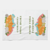 Thunfisch-Kasserollen-niedlicher Retro Handtuch (Horizontal)