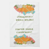 Thunfisch-Kasserollen-niedlicher Retro Handtuch (Vertikal)