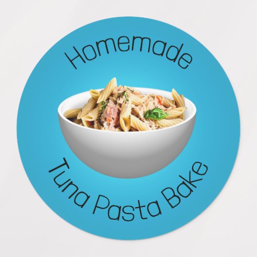 Thunfisch-Pasta-Bake-Labels Etiketten (Design 1)