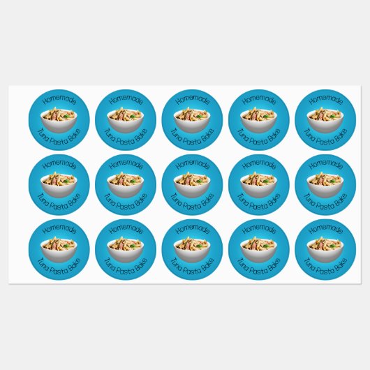 Thunfisch-Pasta-Bake-Labels Etiketten (Blatt)