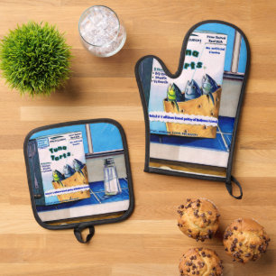 Thunfisch-Törtchen Ofenhandschuh & Topflappen-Set