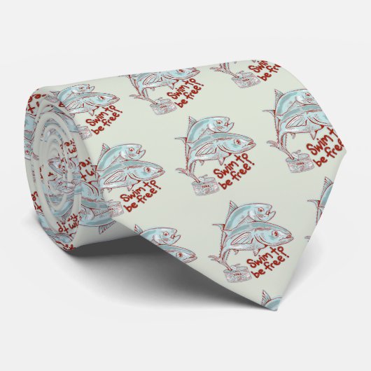Thunfische, die eine Dose abwerfen Krawatte (Gerollt)