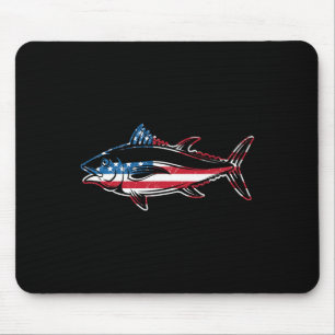 Thunfischfang Amerikanische Flagge Riesenblauer Th Mousepad