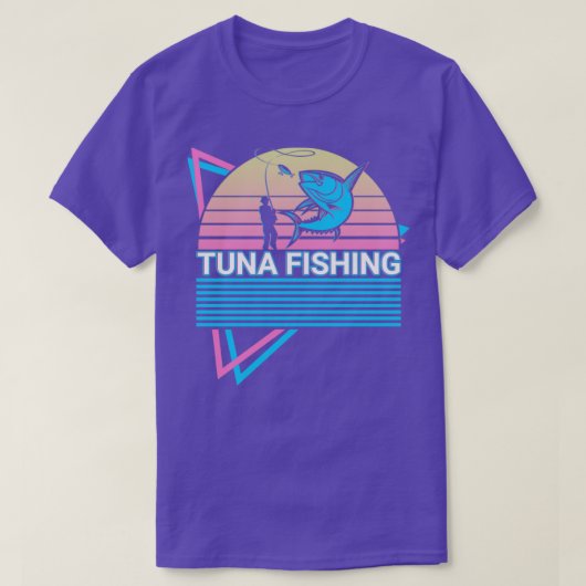 Thunfischfang Fischer Retro T-Shirt (Design vorne)