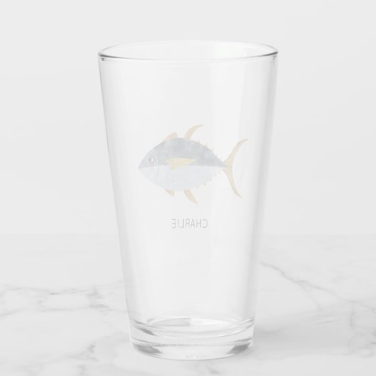 Thunfischfang Personalisiert Glas (Rückseite)