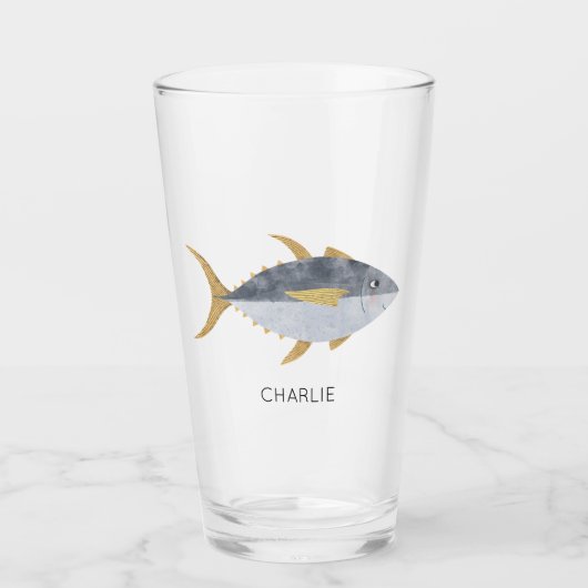 Thunfischfang Personalisiert Glas (Vorderseite)