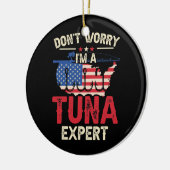 Thunfischfang Roter Thun Salzwasserfisch Angelrute Keramik Ornament (Links)