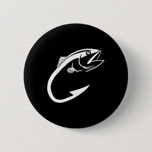 Thunfischhaken Minimal Fischer Mann Angler Liebhab Button