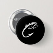 Thunfischhaken Minimal Fischer Mann Angler Liebhab Button (Vorne & Hinten)