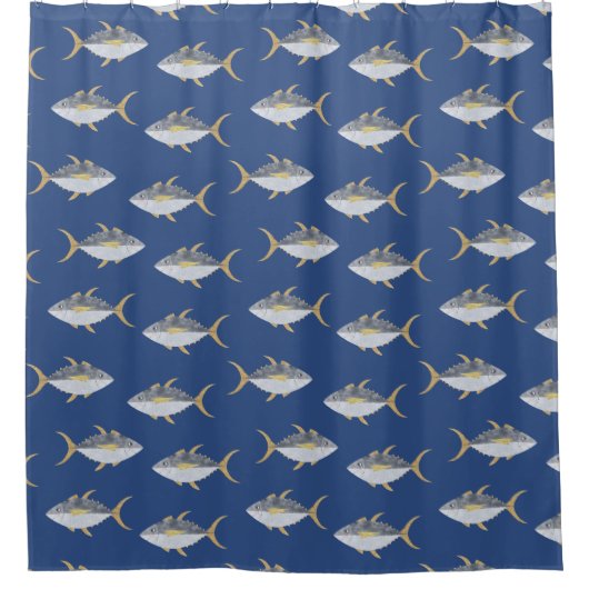 Thunfischmuster Duschvorhang (Vorderseite)