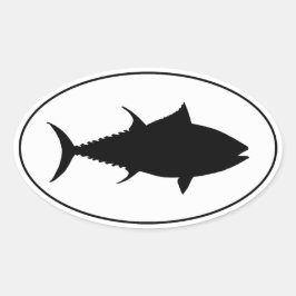 Thunfischsymbol Ovaler Aufkleber