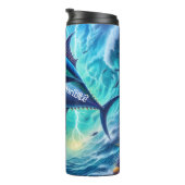 Thunfischwelle: Boot, Sturm, Power im Ozean Thermosbecher (Nach rechts gedreht)